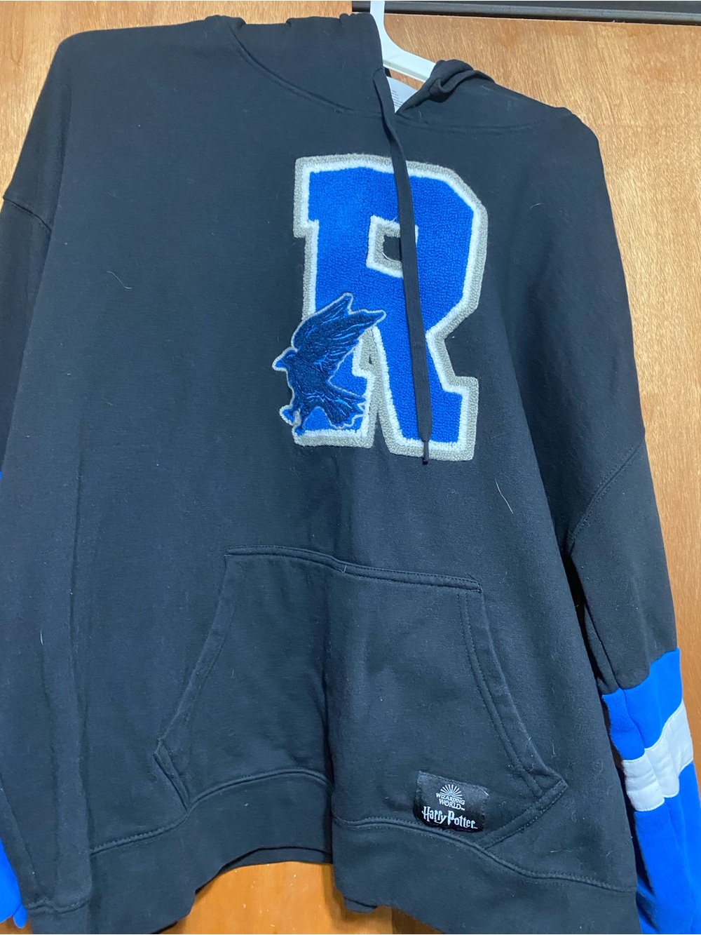 Harry Potter Ravenclaw hoodie with blue 'R' with Raven graphic, size 3X